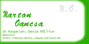 marton oancsa business card